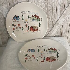 Rae Dunn Santa’s Village Dinner Plates